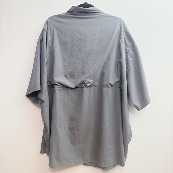 Columbia Shirt Mens 3X Tamiami PFG Vented Fishing Omni Shade Button Gray - Picture 6 of 7